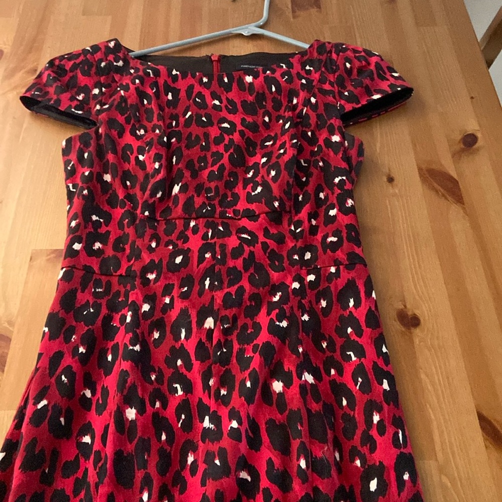 French connection red leopard dress size 6